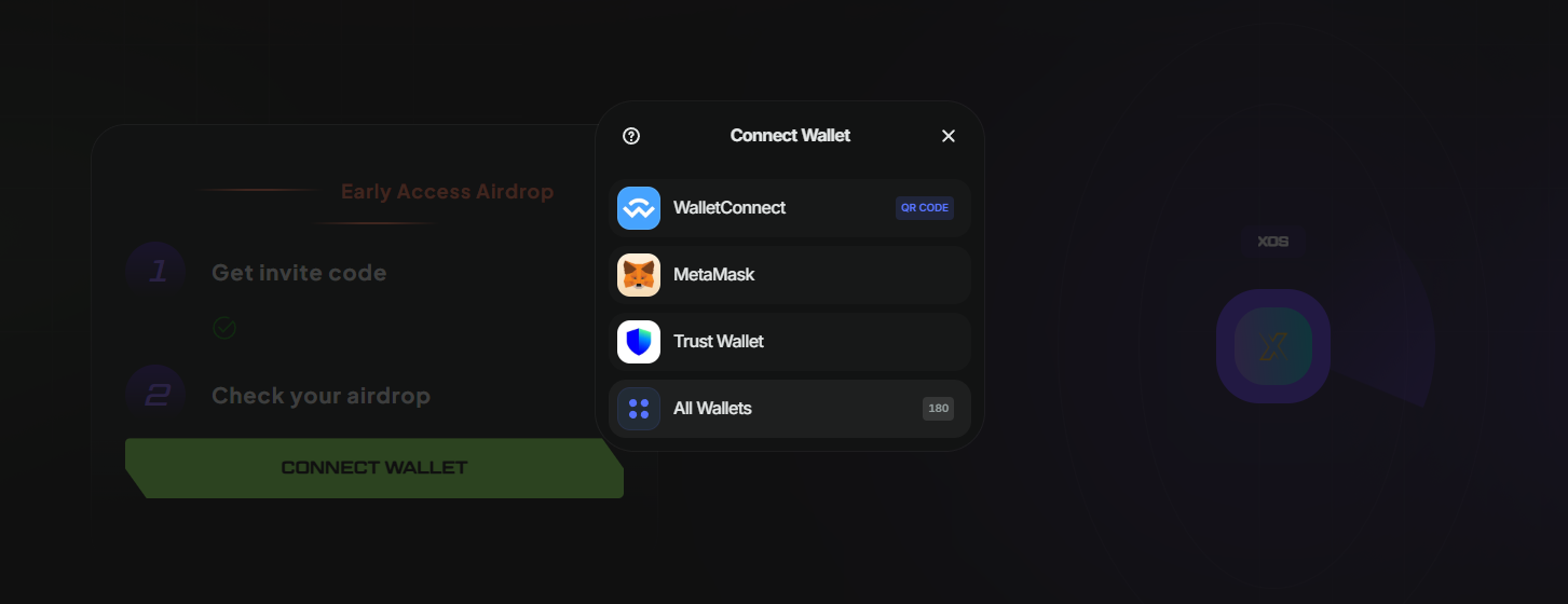 نحوی اتصال کیف پول رمز ارز به ایردراپ XOS